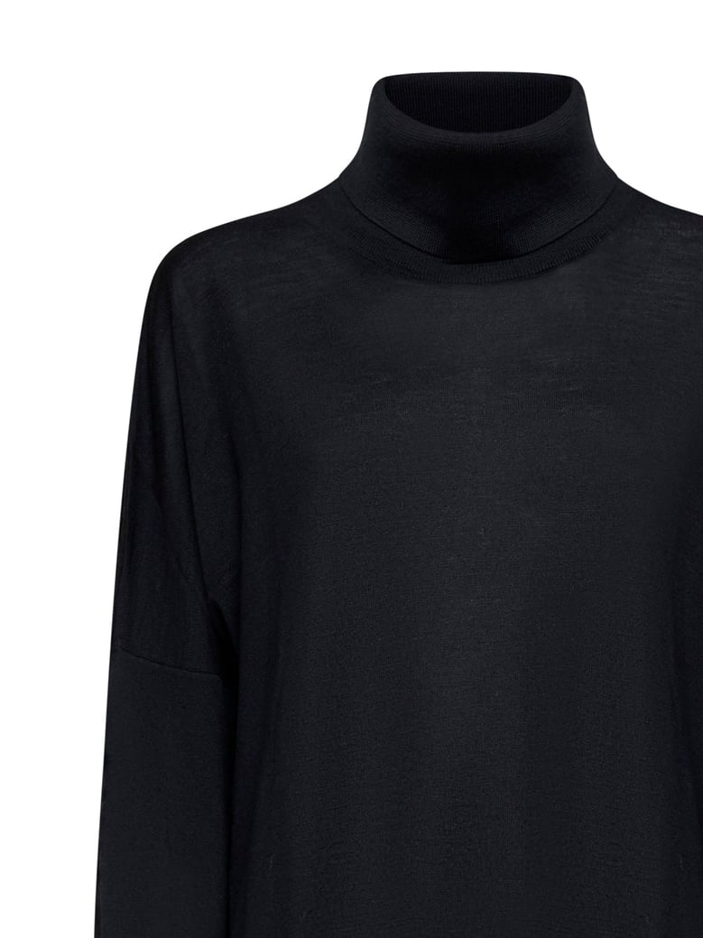 high neck sweater black by Selfnex
