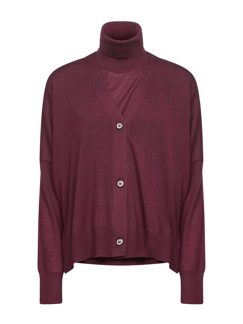 knit twin set burgundy by Selfnex