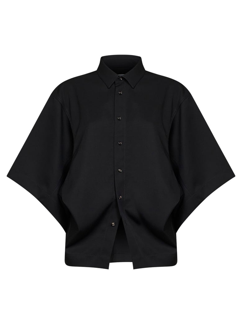 shirt, wool twill, black by Selfnex