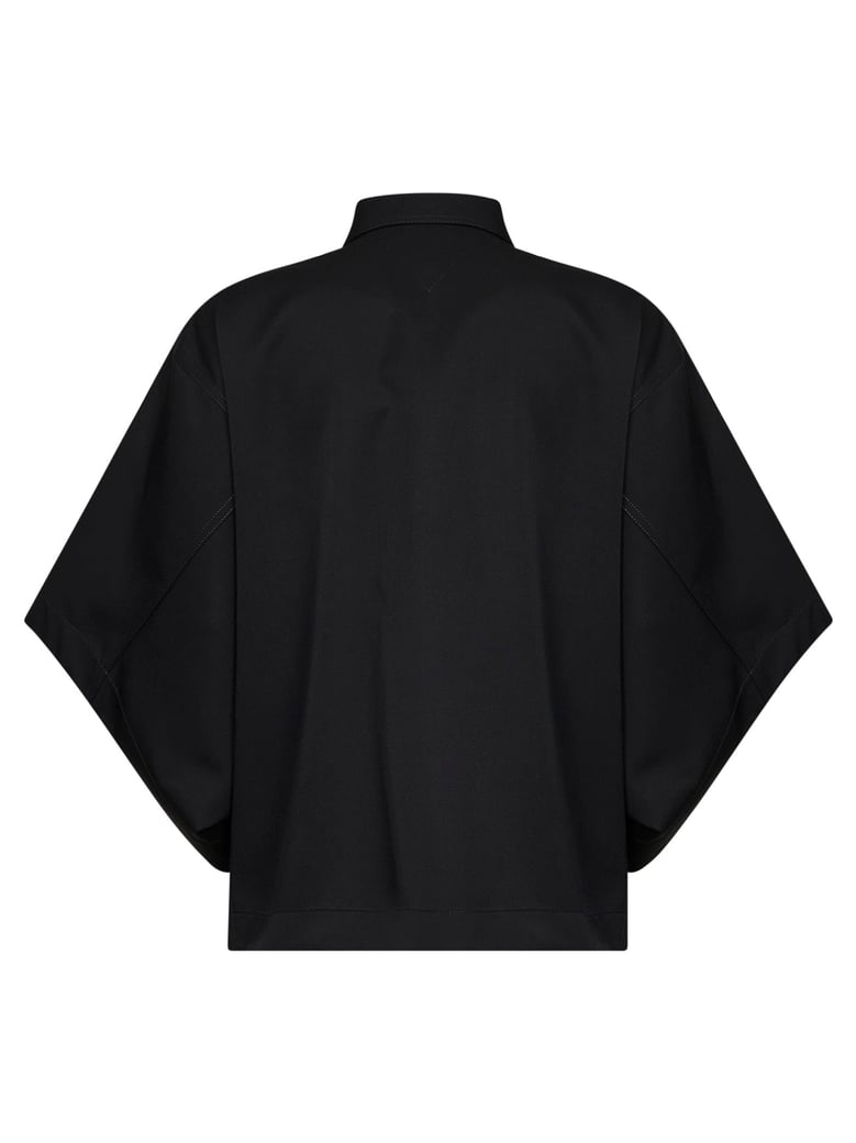 shirt, wool twill, black by Selfnex