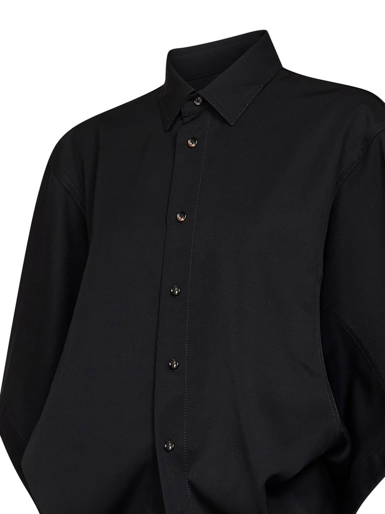 shirt, wool twill, black by Selfnex