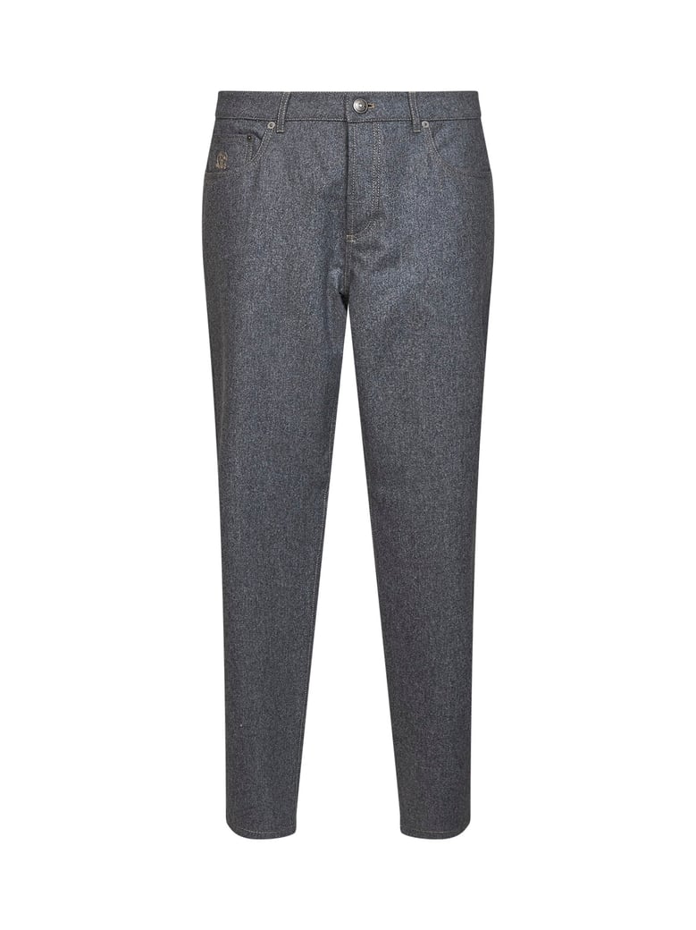 trousers five-pocket virgin wool medium grey by Selfnex