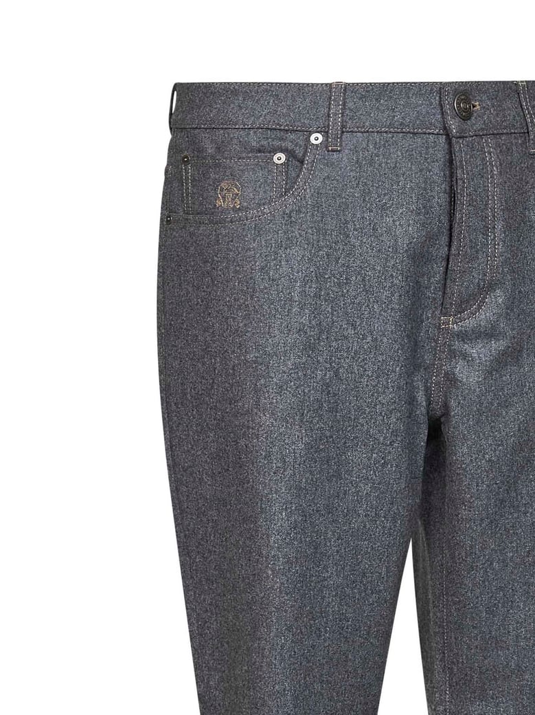 trousers five-pocket virgin wool medium grey by Selfnex