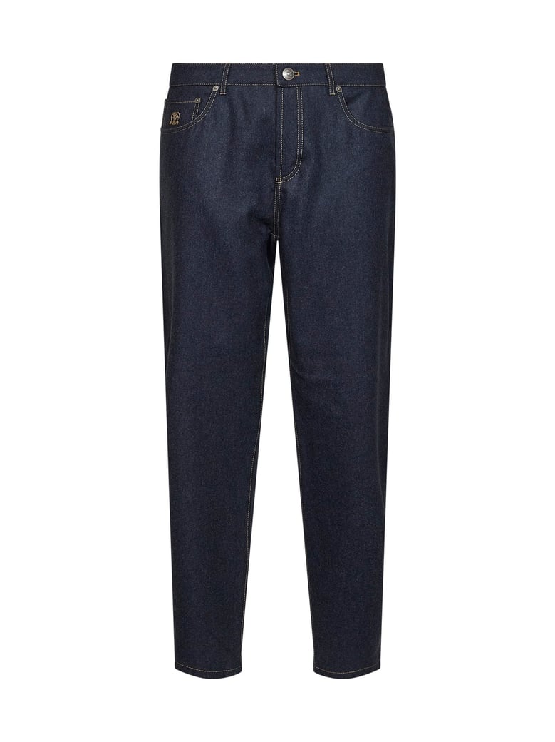 trousers virgin wool flannel blue by Selfnex