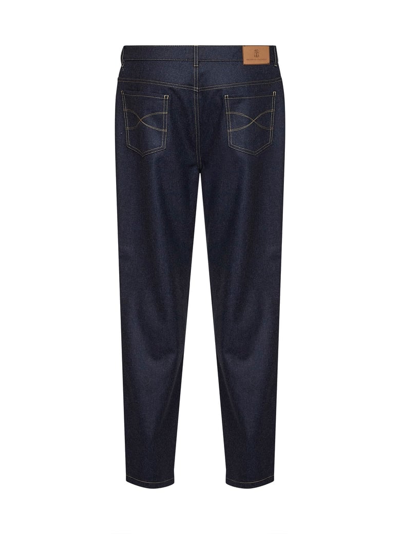 trousers virgin wool flannel blue by Selfnex