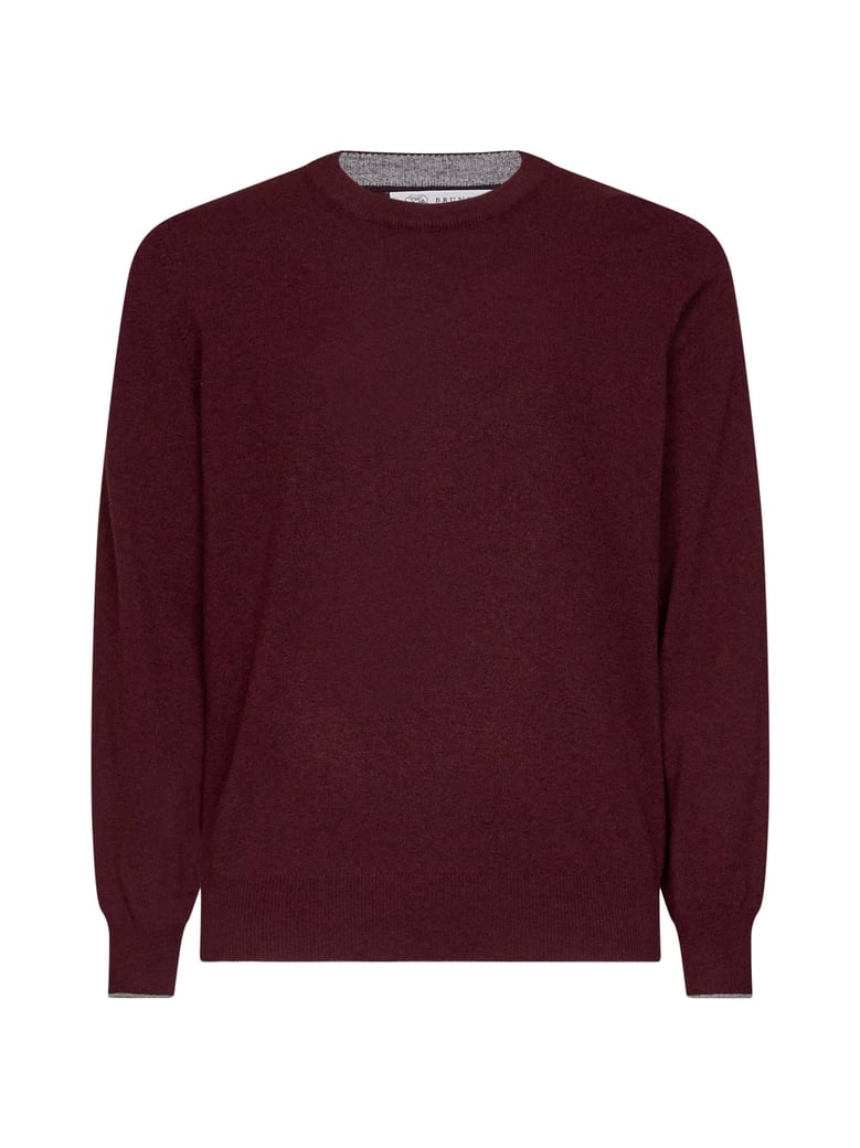 cashmere crewneck sweater bordeaux by Selfnex