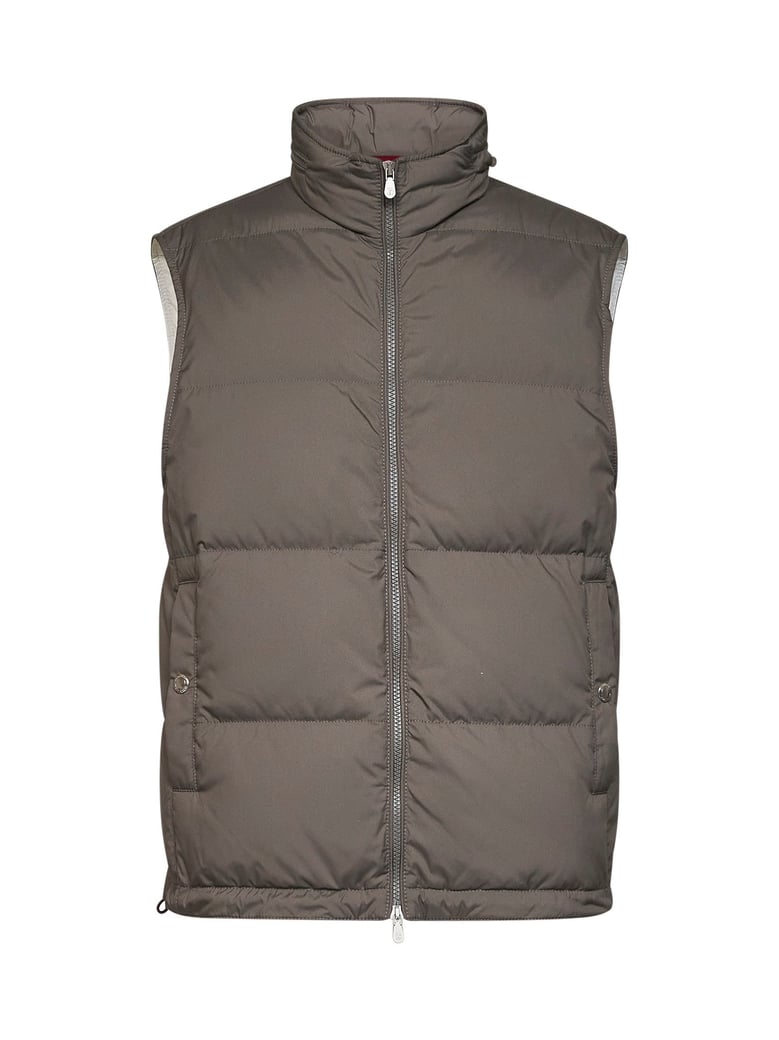 padded hooded vest grey by Selfnex