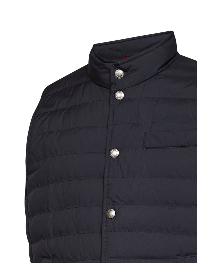 padded vest navy blue nylon by Selfnex