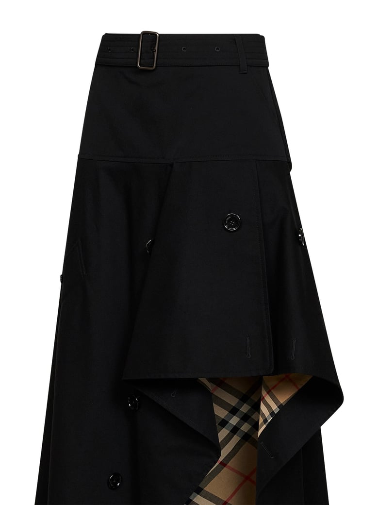 skirt asymmetric cotton trench with belt by Selfnex