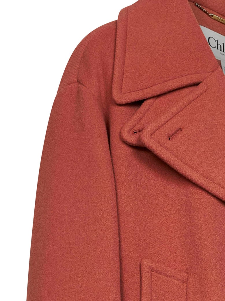 short wool-blend coat cedar pink by Selfnex