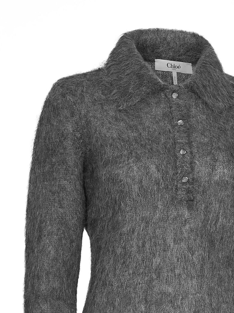 polo shirt smoky grey alpaca-blend by Selfnex