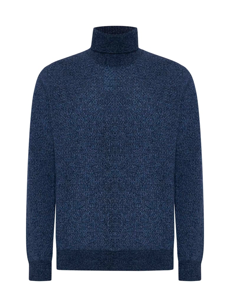 wool sweater turtleneck blue by Selfnex