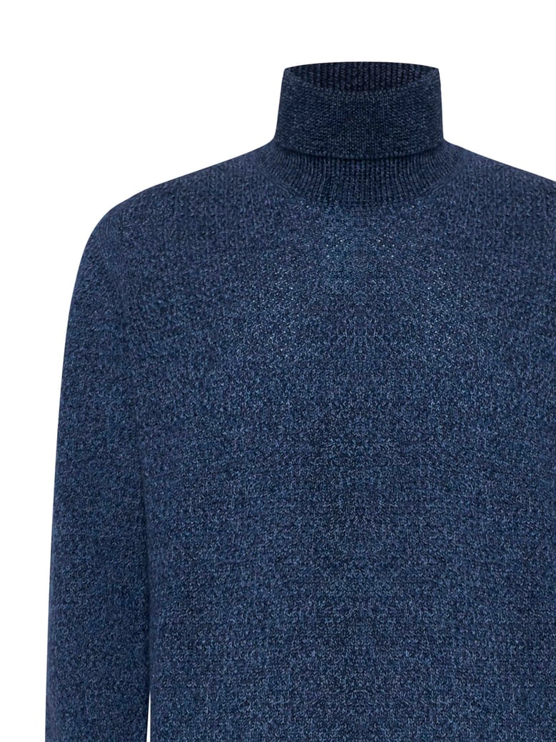 wool sweater turtleneck blue by Selfnex
