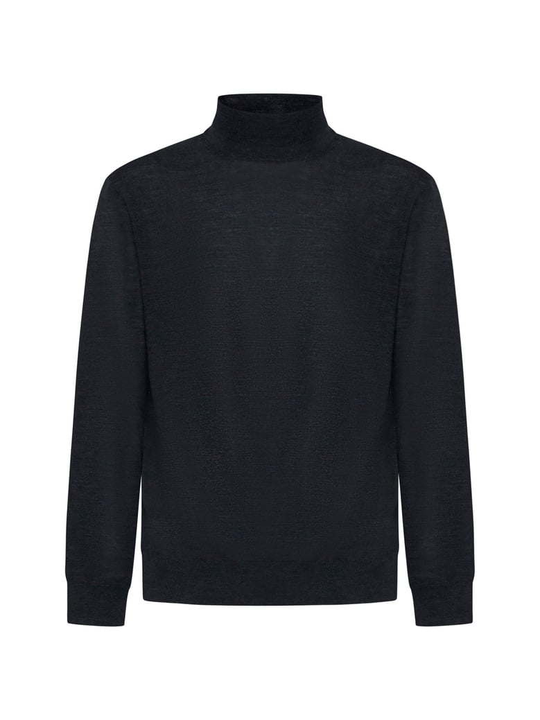 sweater grey virgin wool mock neck by Selfnex