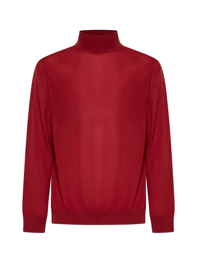 mock neck sweater red by Selfnex