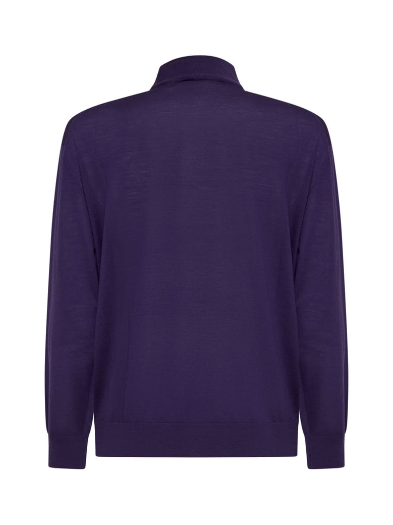 mock neck sweater purple by Selfnex