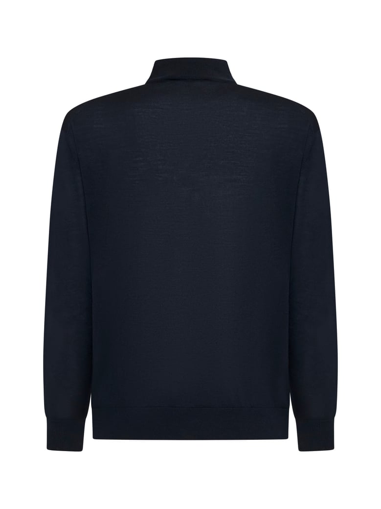 sweater blue virgin wool mock neck by Selfnex