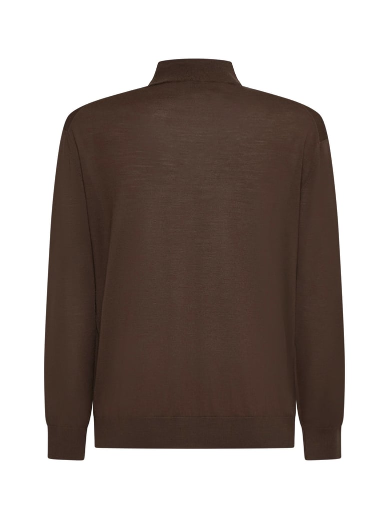 sweater brown virgin wool mock neck by Selfnex