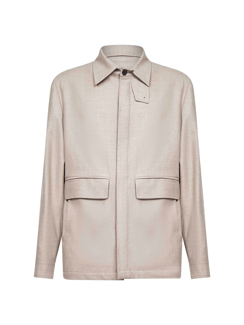 chet shirt jacket beige by Selfnex