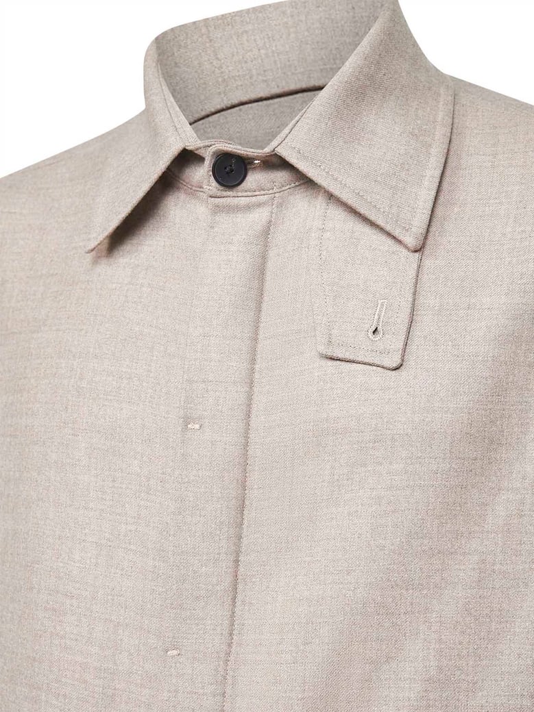 chet shirt jacket beige by Selfnex