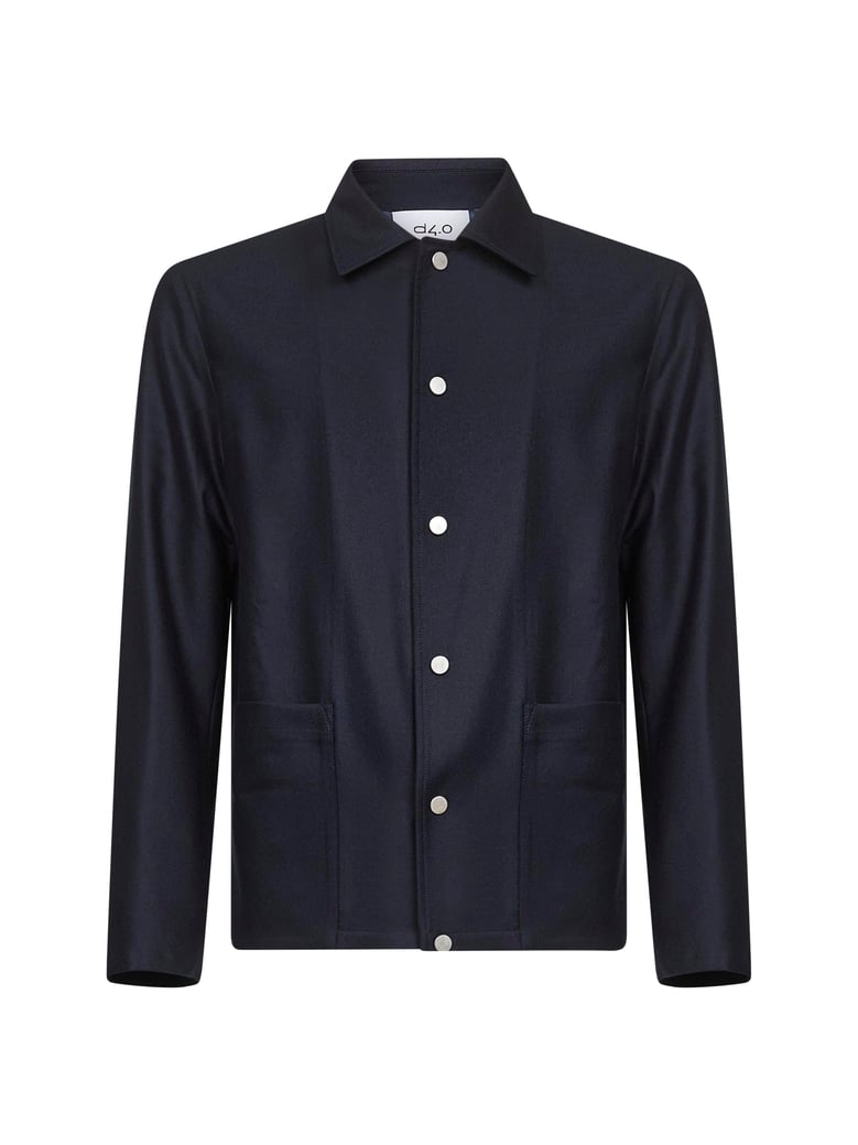 chore jacket blue virgin wool by Selfnex