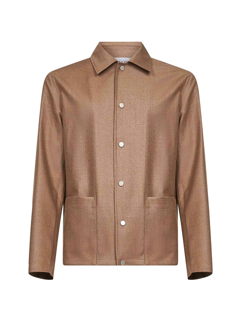 chore jacket beige virgin wool by Selfnex