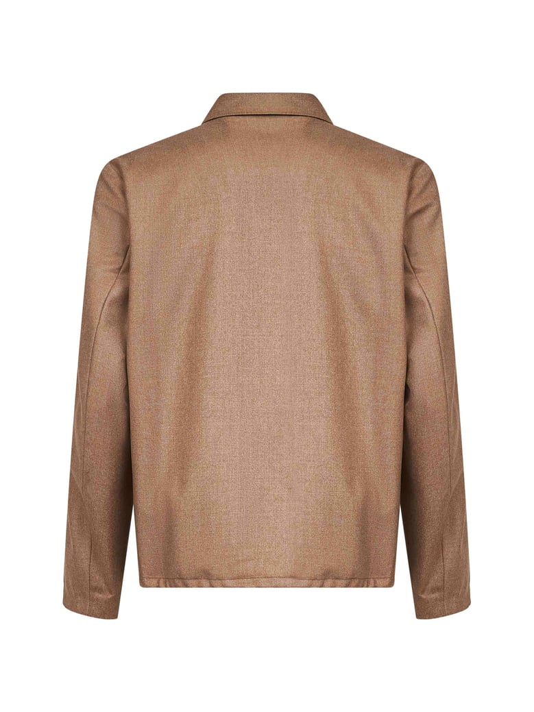 chore jacket beige virgin wool by Selfnex