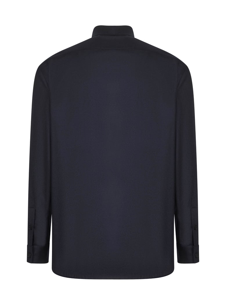 shirt jacket blue virgin wool by Selfnex