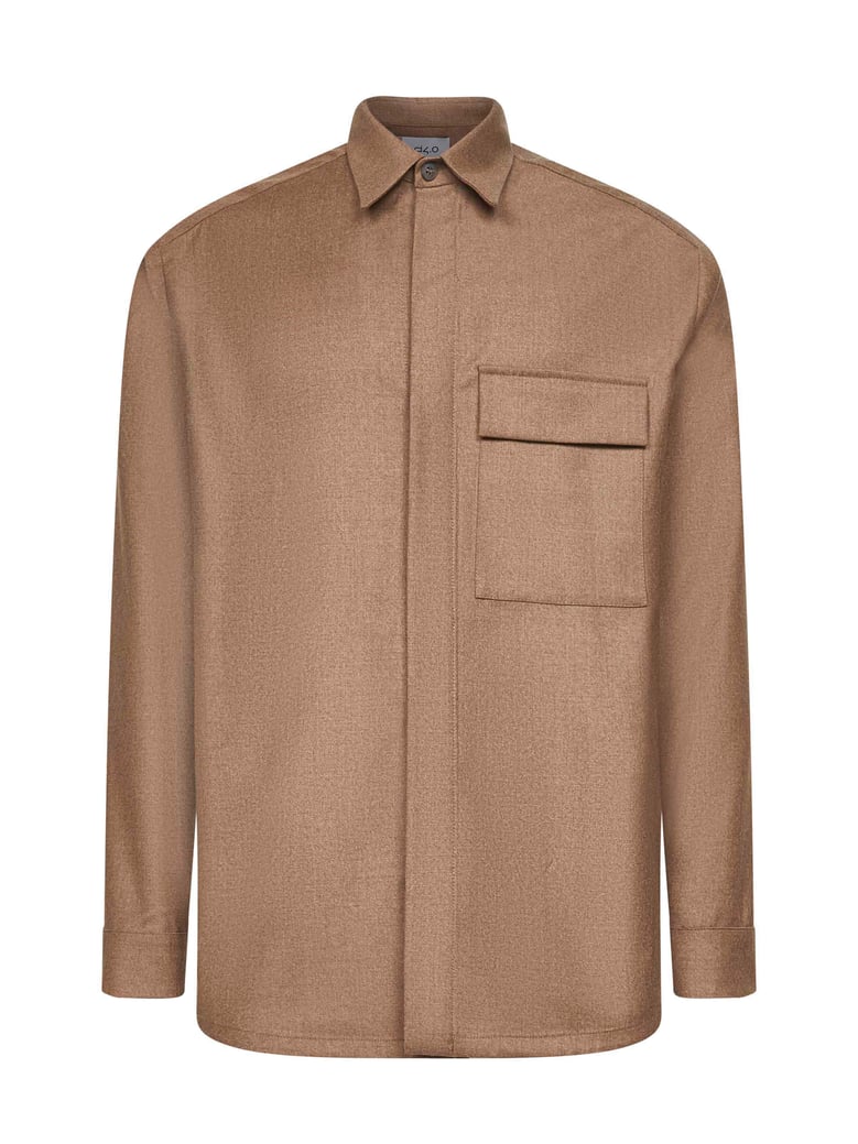 shirt jacket beige virgin wool by Selfnex