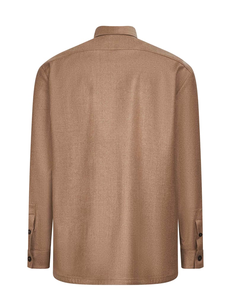 shirt jacket beige virgin wool by Selfnex