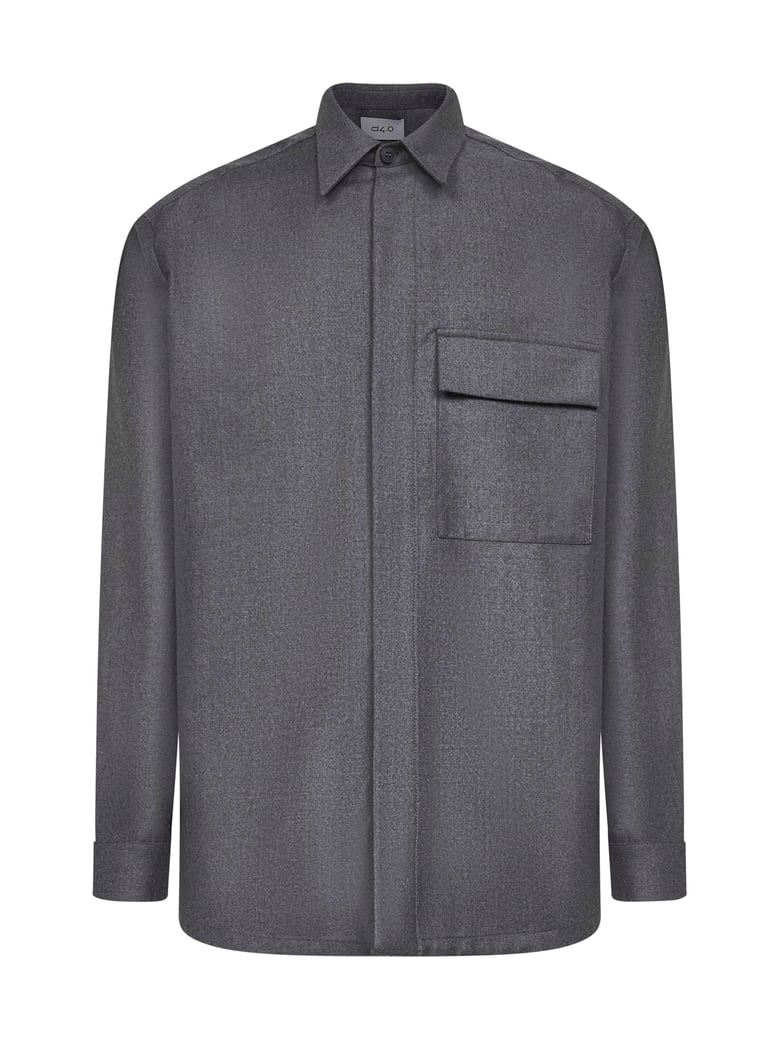 shirt jacket grey virgin wool by Selfnex