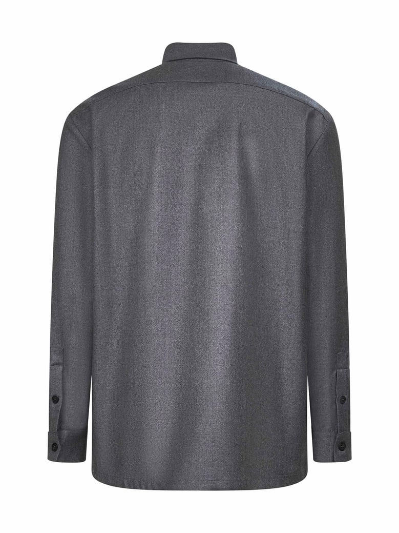 shirt jacket grey virgin wool by Selfnex