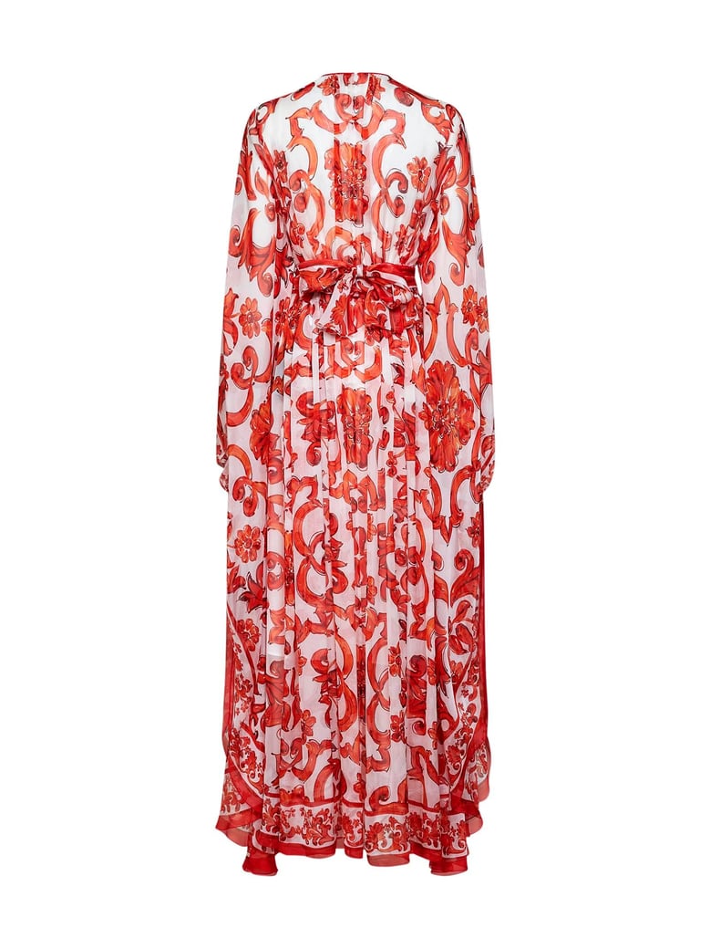 kaftan dress silk maiolica print by Selfnex