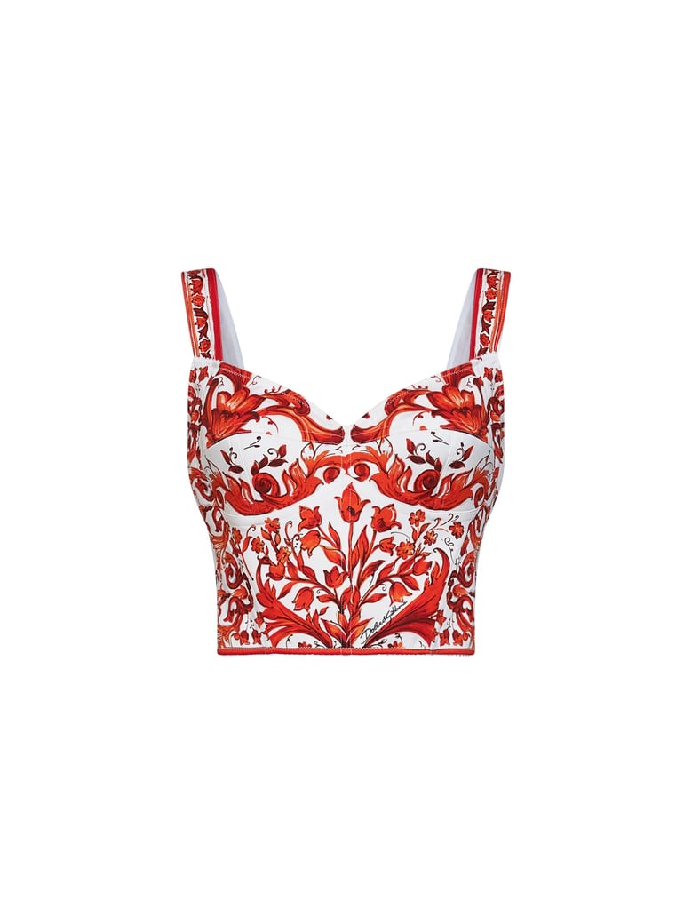 bustier top maiolica-print multicolour by Selfnex