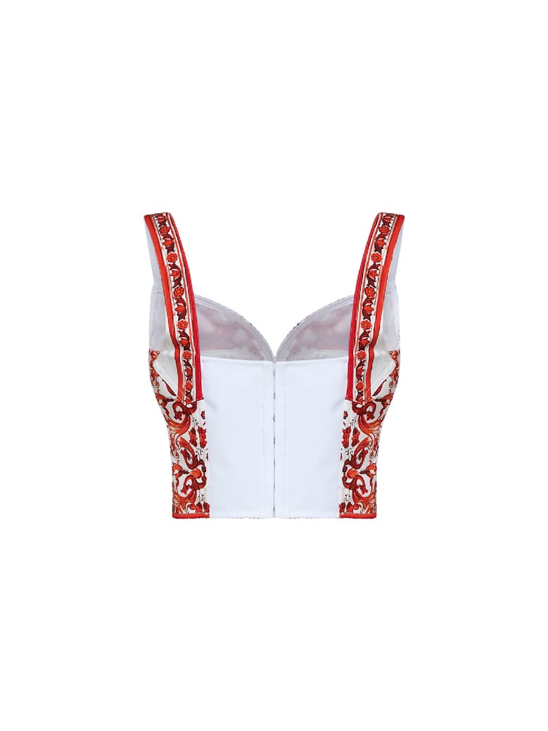 bustier top maiolica-print multicolour by Selfnex