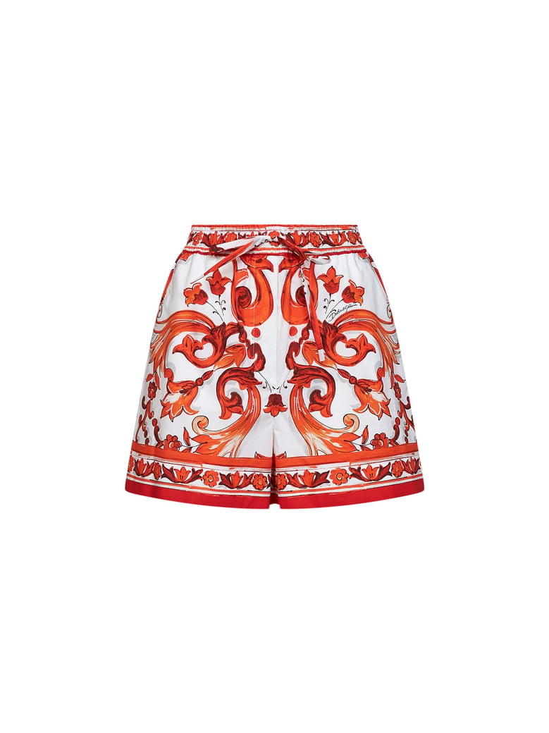 bermuda shorts maiolica print orange by Selfnex