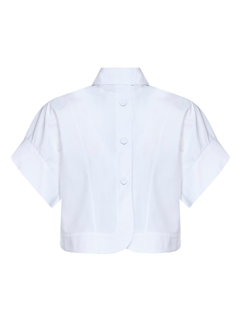 shirt cropped cotton poplin white by Selfnex