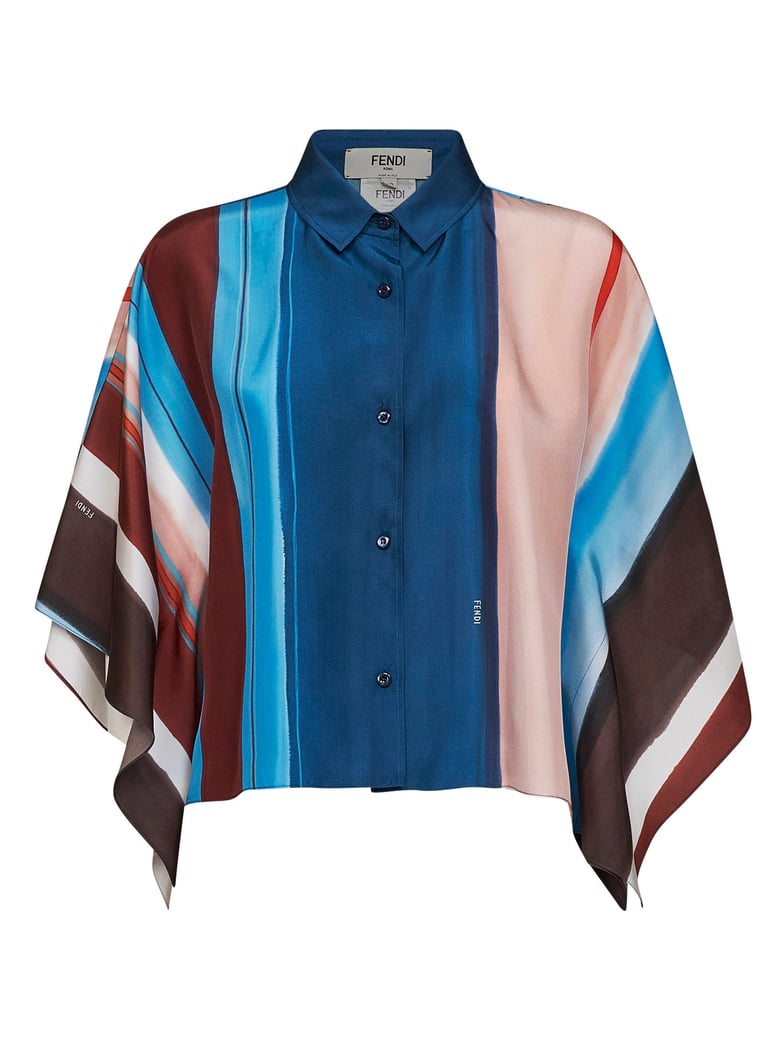 cropped silk shirt venetian stripes by Selfnex