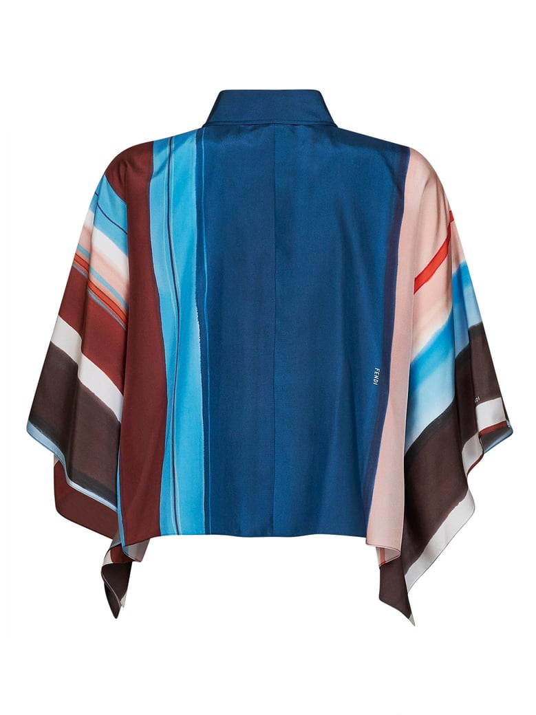 cropped silk shirt venetian stripes by Selfnex