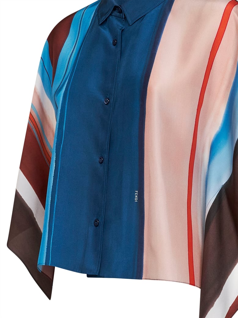 cropped silk shirt venetian stripes by Selfnex