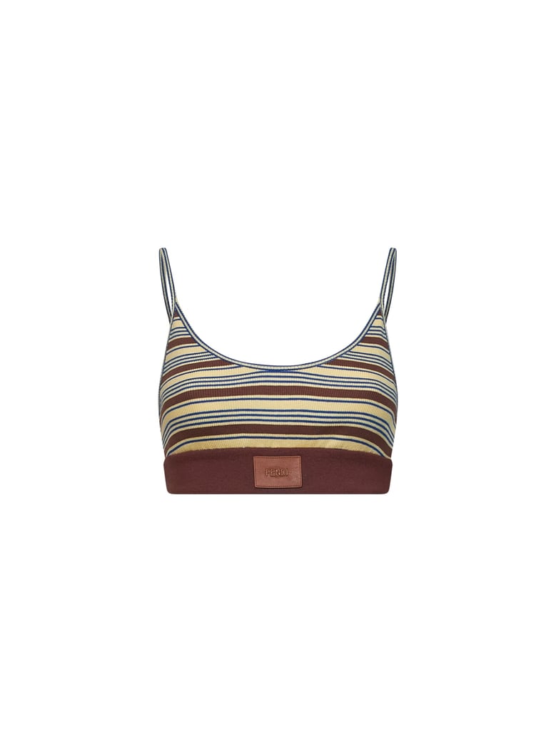 cotton knit bralette top multicolour by Selfnex