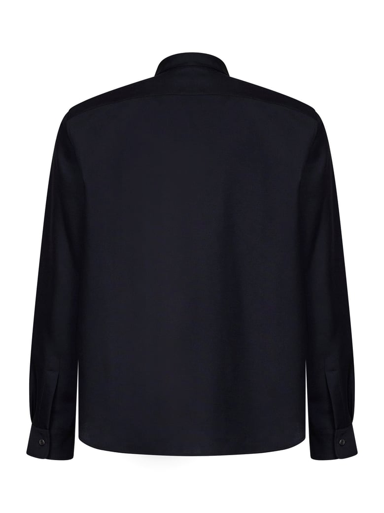 shirt dark blue wool-mohair canvas by Selfnex