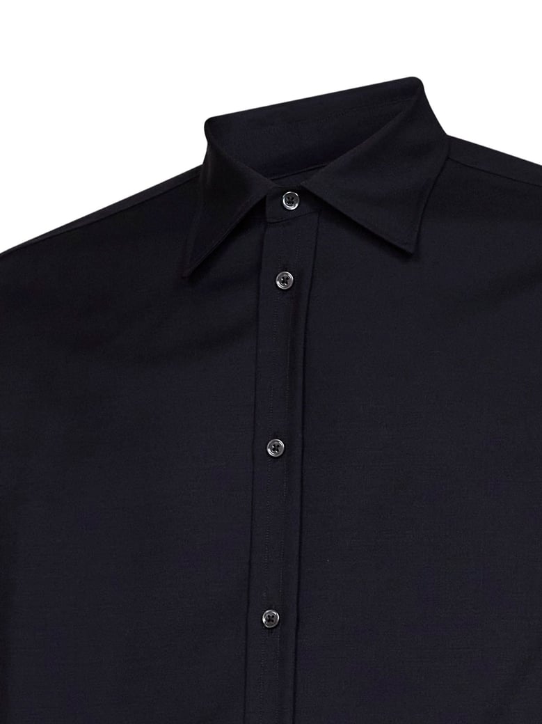 shirt dark blue wool-mohair canvas by Selfnex