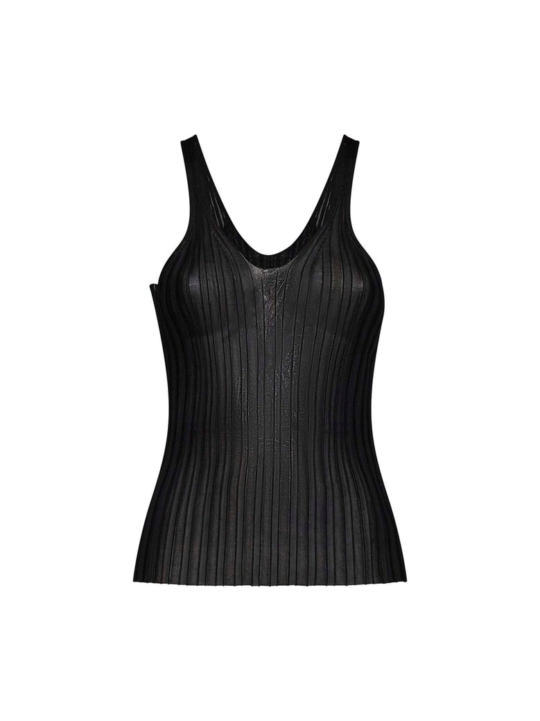 top val ribbed viscose black by Selfnex