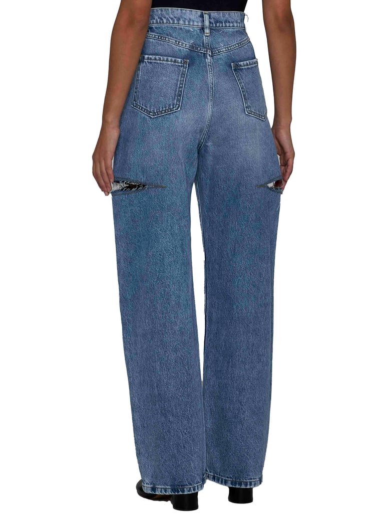 jeans high-waisted wide-leg cut-out blue by Selfnex