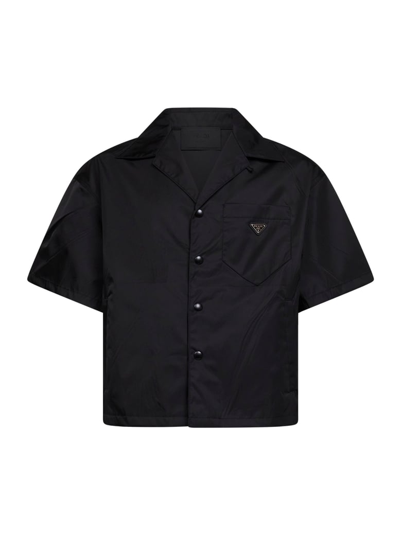 short-sleeved re-nylon shirt black by Selfnex
