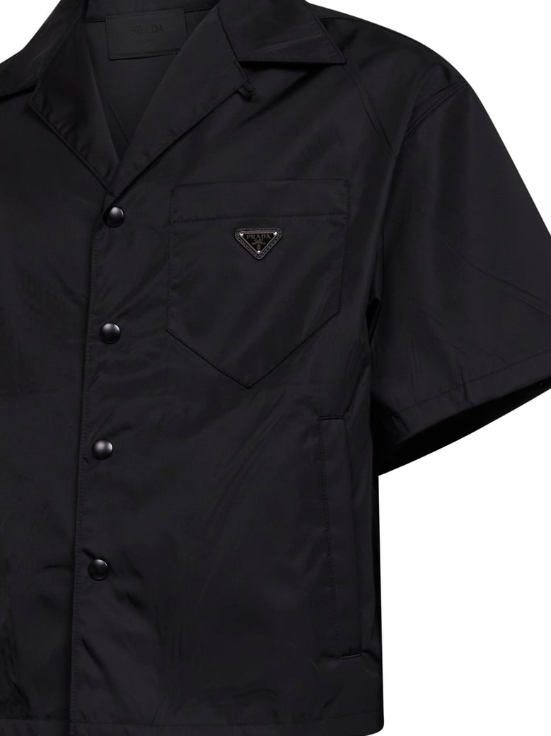 short-sleeved re-nylon shirt black by Selfnex
