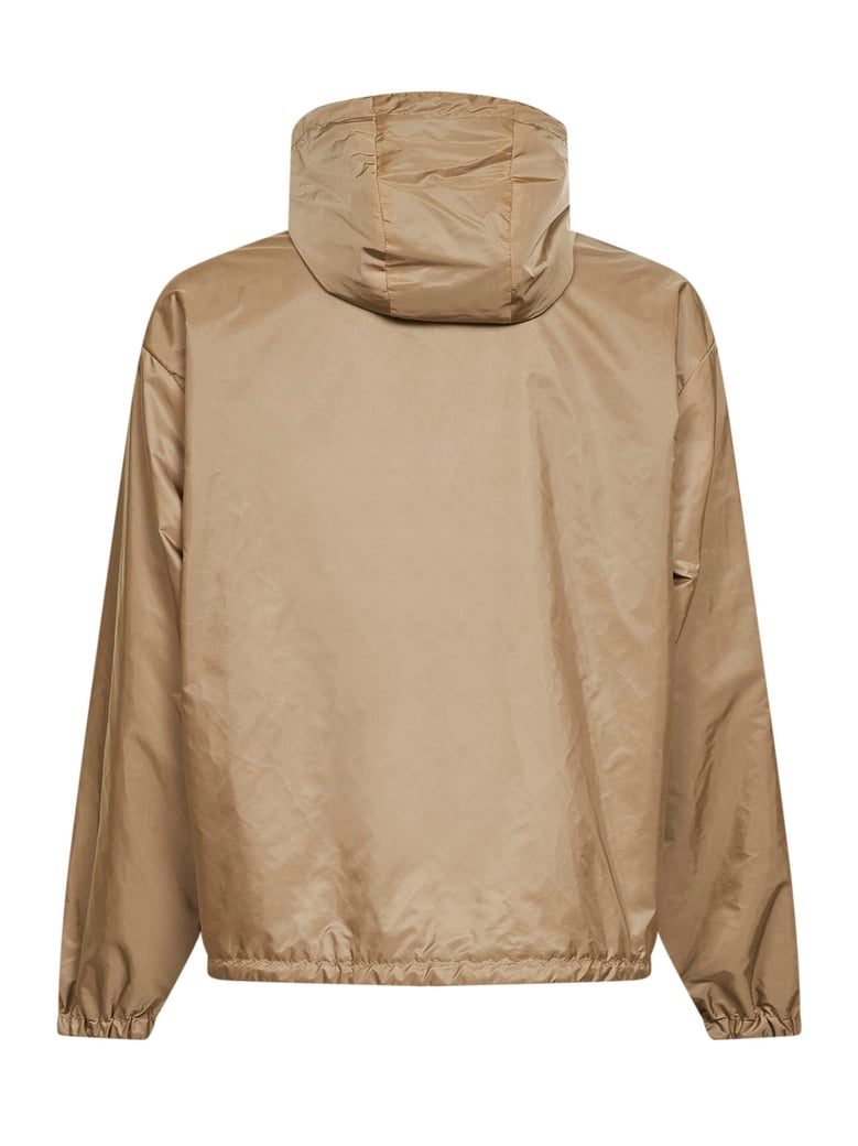 hooded reversible re-nylon jacket camel by Selfnex