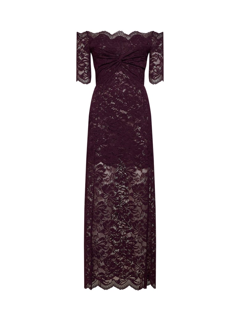 layered lace long dress magenta purple by Selfnex