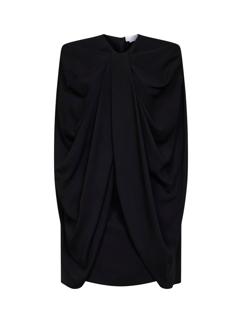 mini dress cape-style viscose black by Selfnex